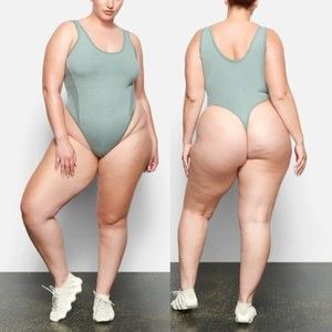 SKIMS Outdoor Tank Bodysuit Womens Activewear Thong One Piece Blue Chalk 4XL NWT